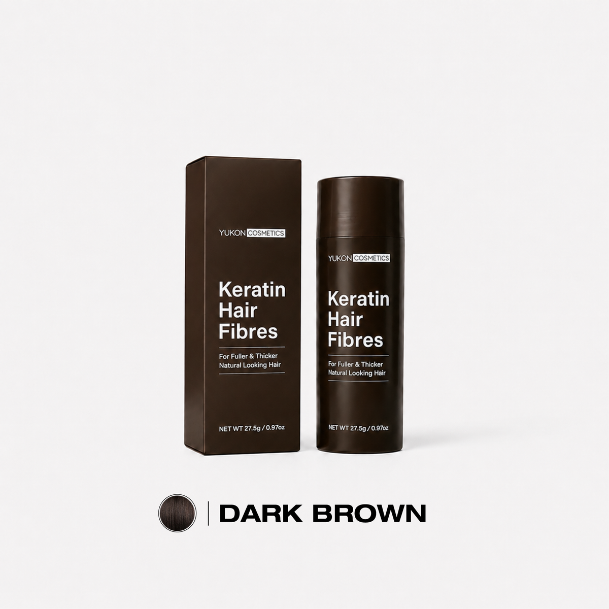 Yukon Keratin Hair Fibres Dark Brown 27.5g