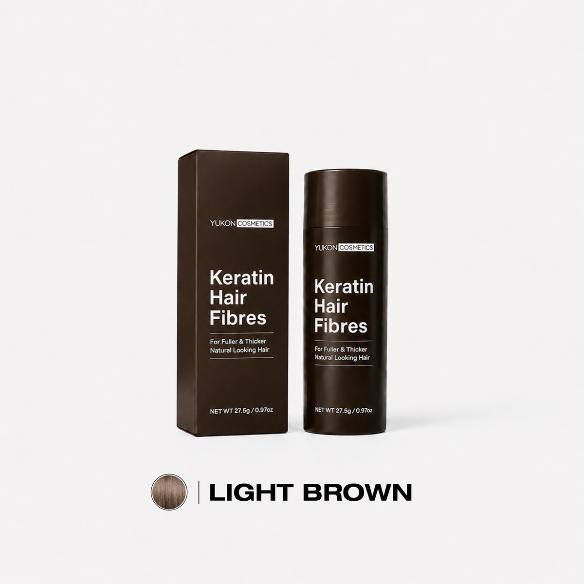 Yukon Keratin Hair Fibres Light Brown 27.5g
