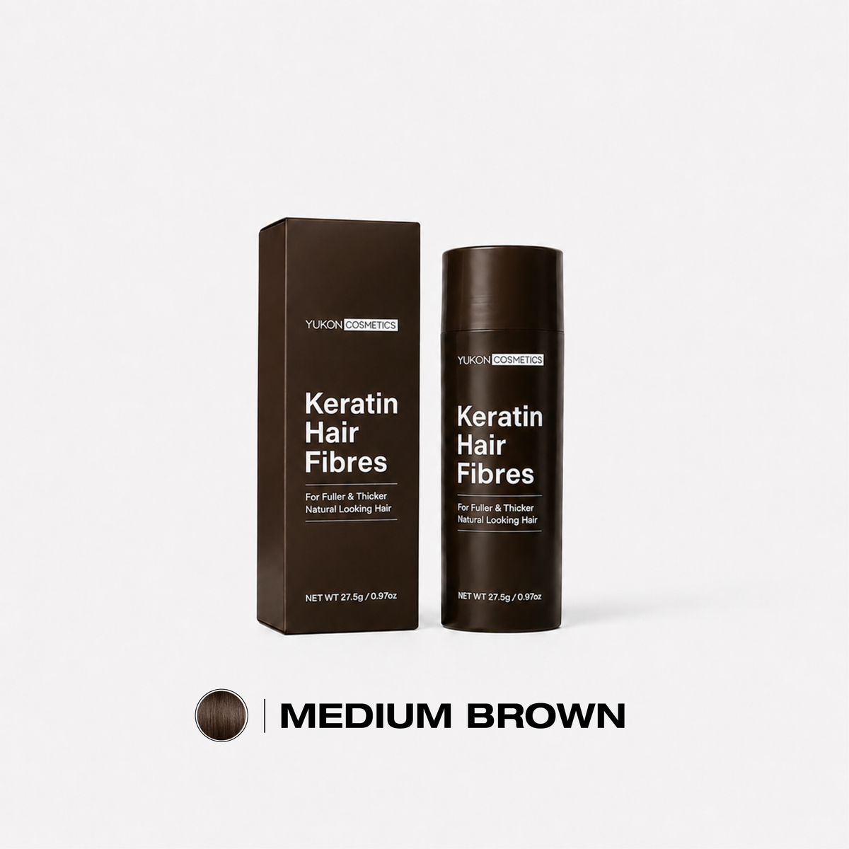 Yukon Keratin Hair Fibres Medium Brown 27.5g